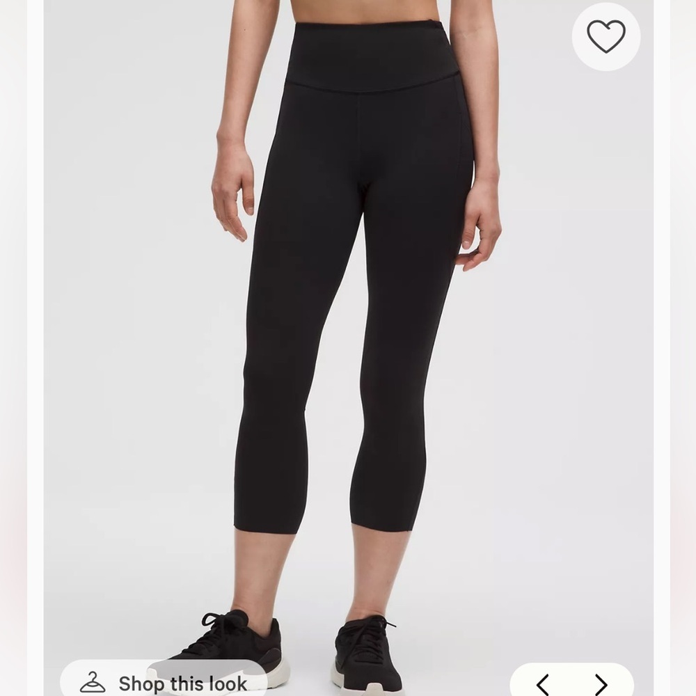 lululemon athletica reflective 23 inch black with pockets sz 6